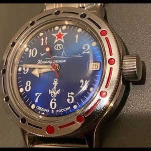Vostok Komandirskie Blue Automatic Watch w/o Band